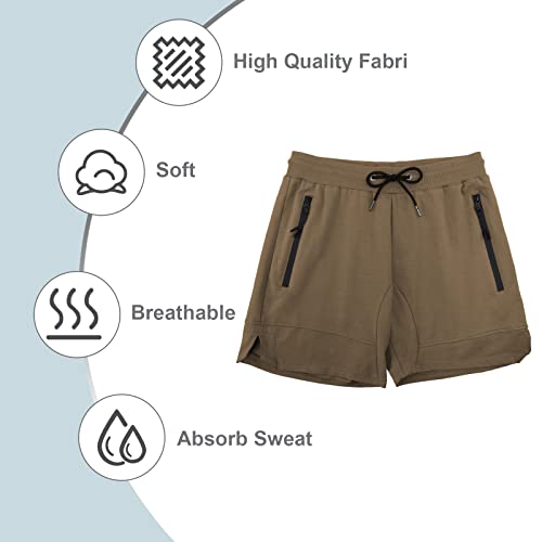 Image of PIDOGYM Men's 5 inch Gym Workout Shorts,Fitted Jogging Short Pants for Bodybuilding Running Training with Zipper Pockets
