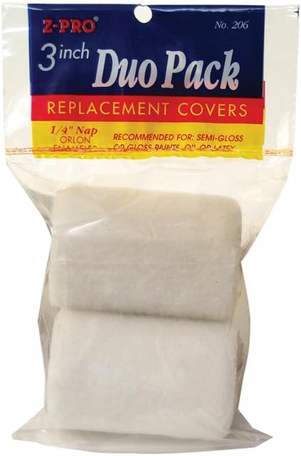 12-Pack of 3” x 1/4” Nap Premier 206 Z-Pro Trim Roller Cover, Orlon