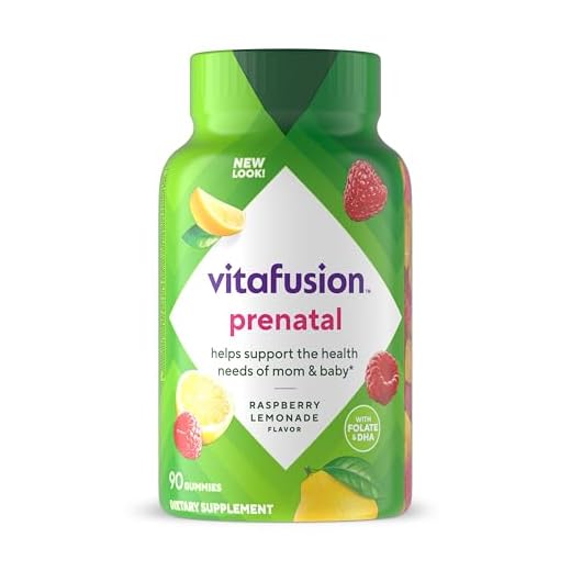 vitafusion PreNatal Gummy Vitamins, Raspberry Lemonade Flavored, Pregnancy Vitamins for Women, With Folate and DHA, America’s Number 1 Gummy Vitamin Brand, 45 Day Supply, 90 Count