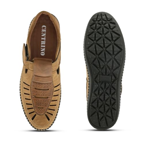 Image of Centrino Men's Fisherman Sandals | Sporty & Casual Summer Footwear | Adjustable Fit with soft cushion Padding | Closed-Toe Comfort & Durability (9284)
