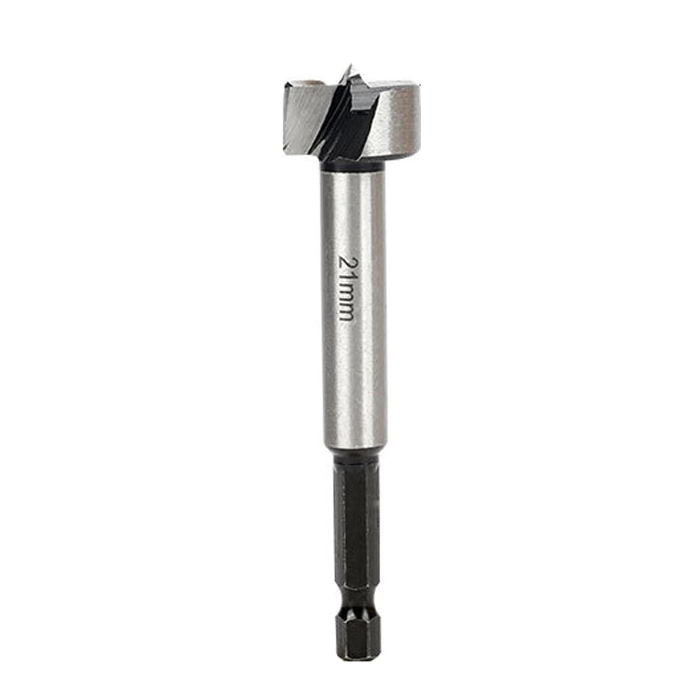 1 Pack 21mm Forstner Drill Bit, 1/4 Hex Shank Smooth Flat Bottom Hole Boring Tool for Furniture Carpentry DIY