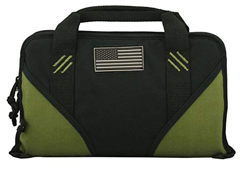 K-Cliffs Pistol Case Lockable Memory Foam Hand Gun Storage Pouch Carrying Bag | 6 Magazine Pockets Black/Olive #TOP29