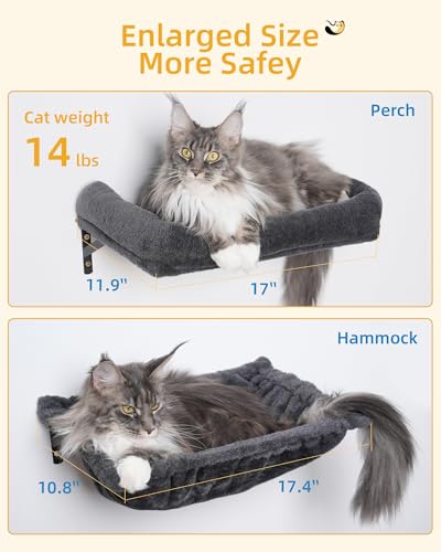 Estantes de pared robustos para gatos grandes, cama y hamaca miniatura 4