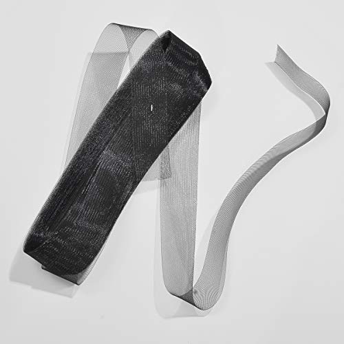 1 Inch Wide Soft Polyester White Horsehair Braid, Selling Per Roll/ 50 Yards (Black, 1 Inch) #TOP19