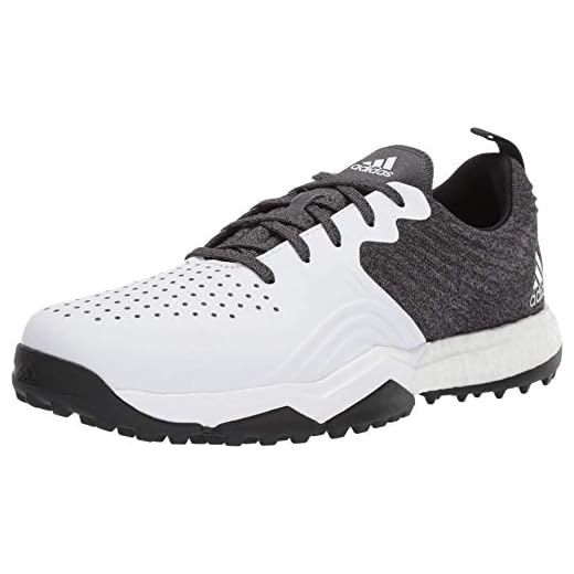 adidas Men's Adipower 4ORGED S Golf Shoe, Black/White/Silver Metallic, 9.5 M US