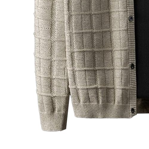 Men's Winter Wool Warm Open Sweaters Casual Knit Shawl Neck Cardigan Button Cable Knitted Sweater with Pockets4