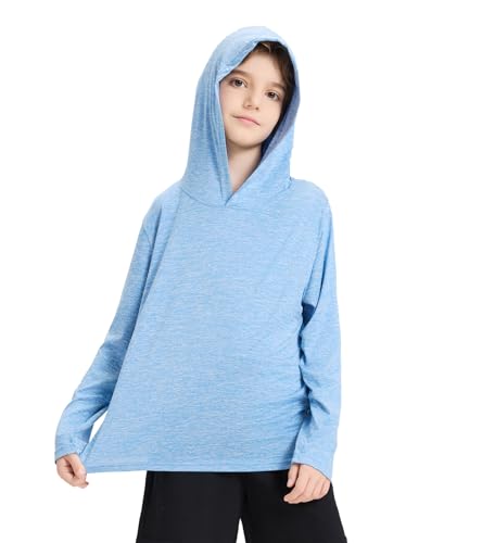 3 Pack Kids Quick-Dry Long Sleeve Hoodie Sweatshirts Boys Athletic Pullover Shirts for Everyday Wear and Sports4