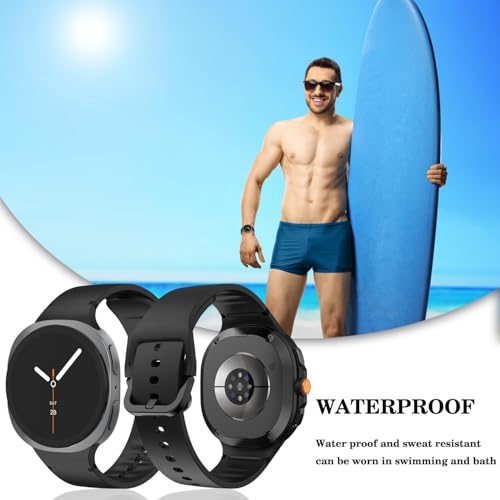 Image of VEMIGON Sport Band Compatible with Samsung Galaxy Watch 8 /8 Classic, No Gap One Click Soft Silicone Replacement Strap for Galaxy Watch 8 40mm 44mm /8 Classic 46mm