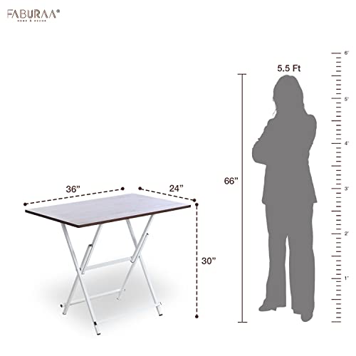 Faburaa Tablista Foldable Study Table 36 x 24 Inch Light Brown - Image 3