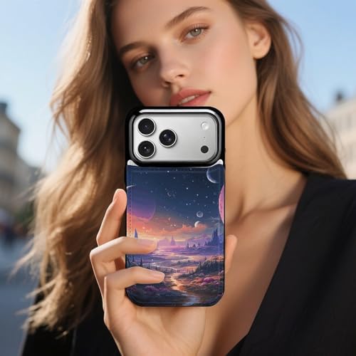 Étui portefeuille iPhone 17 espace rétro idée cadeau originale