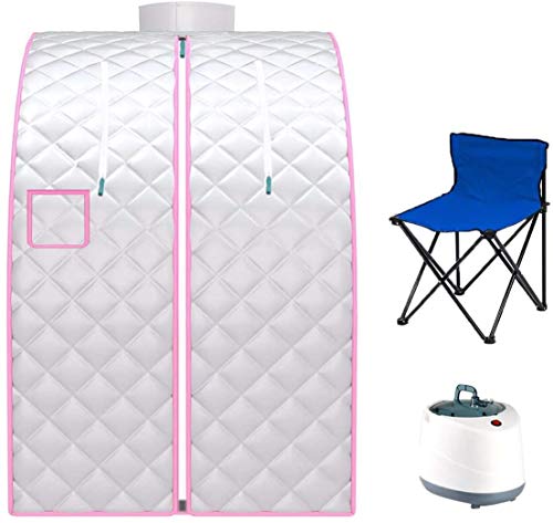 Timechee Portable Steam Sauna, Individual Spa-Indoor Sauna Set, 2L Personal Therapeutic Home Steam Sauna Tent with Remote Control, Folding Canvas Chair,Timer for Weight Loss Detox Relaxation