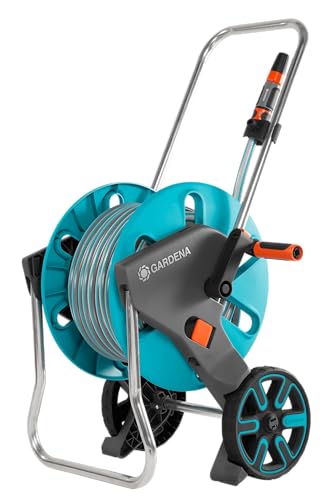 Gardena Kit dévidoir CleverRoll M : dévidoir avec tuyau Classic de 20 m, lance d'arrosage, clip de rangement, arrêt anti-goutte, côté de manivelle sélectionnable librement (18513-88)