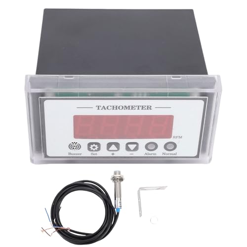 Luocute Digital LED Tachometer RPM 1-10000 with Hall Sensor