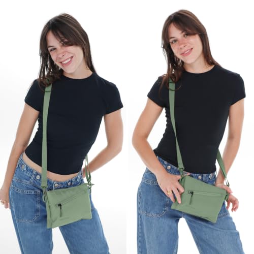 Image of Sherpani Zoom, Small Crossbody Purse, Nylon Crossbody Bag, Lightweight Cross Body Bag, Sleek Dual Pouch, Purses for Women