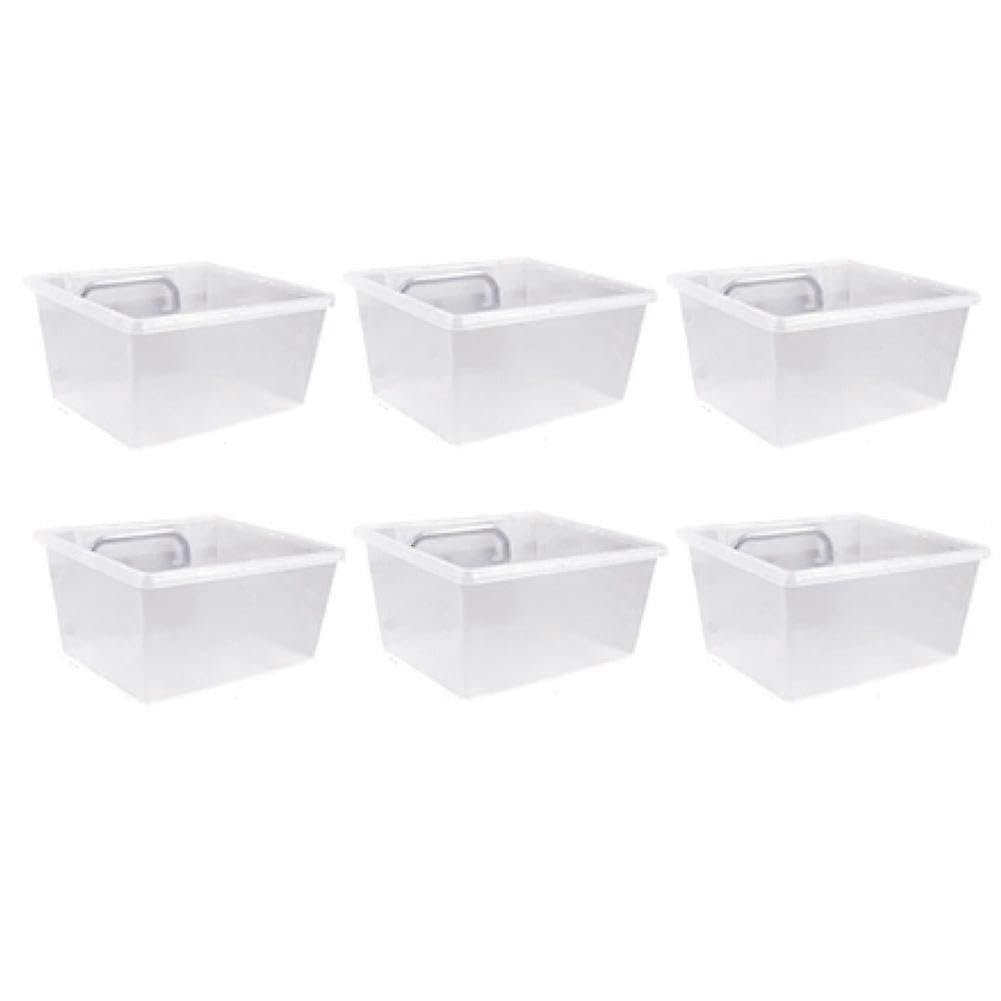 JOYHAPPST 6 Pack Pegboard Clear Bins, Bins Hooks, DIY Fit 1/4-1/8 Peg Board