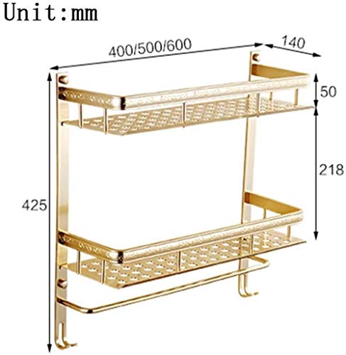 Estantes de baño de aluminio de 60cm repisa de pared para aseo e inodoro 4