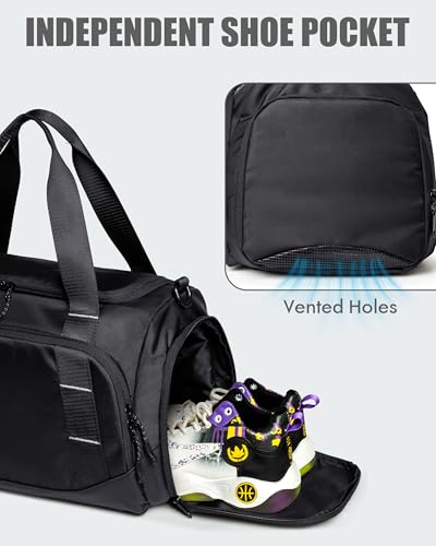 Image of Small Gym Bag for Men, Travel Duffle Bag with Shoe Compartment | Small Duffle Bag for Men, Dry & Wet Separation, 16L Carry On Weekender Bag for Sports Workout Travel, Portable Gym Essential