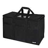 Large Insulated Food Delivery Bag for Uber Eats, Doordash Drivers, Catering and Restaurants with Extra Bottom and Removable Separator to Transport Hot/Cold Items, 23