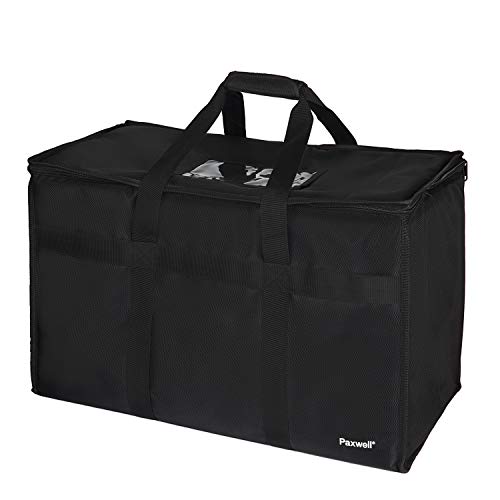 Large Insulated Food Delivery Bag for Uber Eats, Doordash Drivers, Catering and Restaurants with Extra Bottom and Removable Separator to Transport Hot/Cold Items, 23