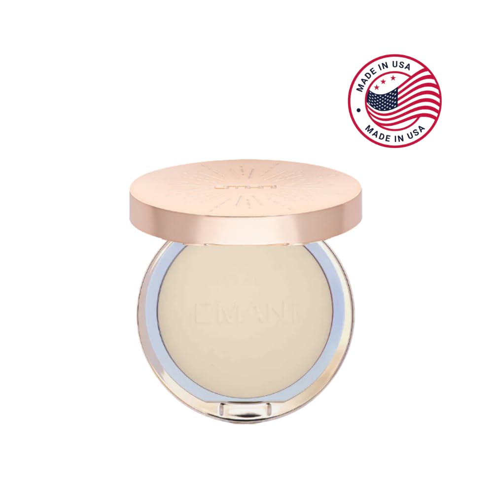 Emani​ Flawless Matte Powder Foundation Makeup for Sensitive Skin, Natural Mineral Foundation​ Compact with Buildable Coverage, ​Oil Control, Talc Free, ​Cruelty-Free & Vegan, Nude Beige