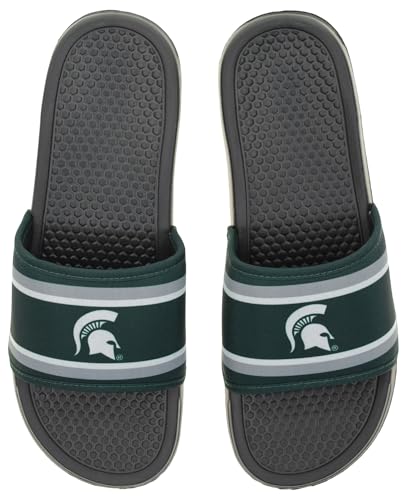 Image of FOCO NCAA Printed Team Logo and Color Stripes Comfortable Slide Sandals