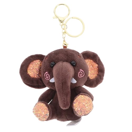Healeved Elephant Keychain Key Holder Plush Keyring for Car Keyring Chain Bag Hanging Ornament