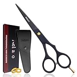 Professional 6.5 inches Hair Cutting Scissors, Premium Quality Stainless Steel Hair Scissors, Hair Shears with Adjustable Screw for Barber Salon & Home (Black, 6.5 inches)