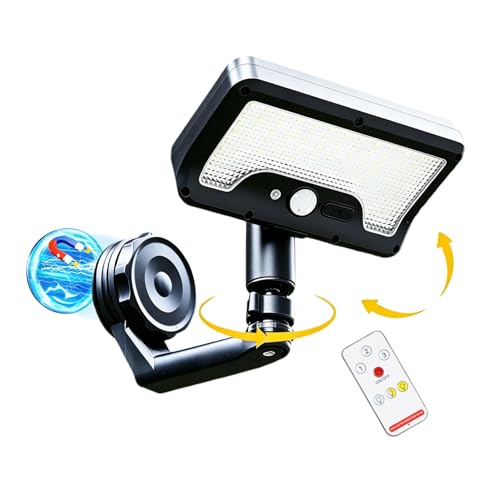 Magnetic Solar Lights Outdoor Magnetic Solar Motion Lights 3 Lighting Modes IP65 Waterproof 3 Color Tinting 360 Rotatable Switch Many Scenes at Will for Deck/Gaeden/Fence/Patio/RV/Garages