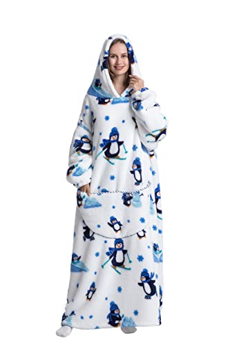 Lengthen Hoodie Blanket,Oversized Ultra Soft Warm Wearable Hooded Blanket Sweatshirt,One Size Fits All Adults Men Women - Image 3