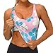 SVEFDOC Women Ladies Summer U-Shaped Back Sports Bras Adjustable Hawaiian Party Flower Print Tank with Bralette Pads Control Shapewear Tops Shirts for Running Training