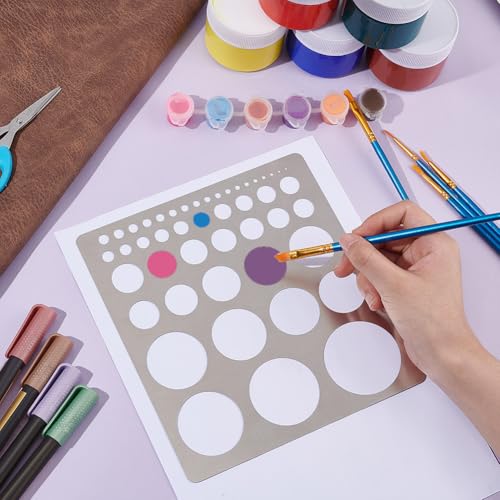 UNICRAFTALE Metal Circle Stencil and Ruler - Stainless Steel Painting Template for Drawing Carving, Drafting - Round Tracer Tool - Image 2