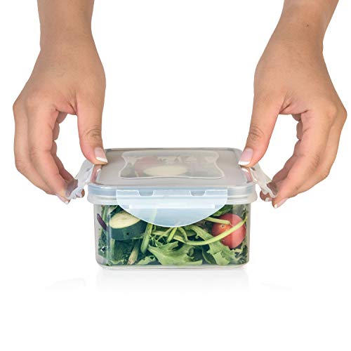 28 Pc [Set of 14] Airtight Food Storage Containers- Plastic BPA Free Kitchen Pantry Storage Containers for Sugar, Flour & Baking Supplies - Dishwasher Safe + 14 Measuring cups & Spoons + Labels + Pen - Thumbnail 3