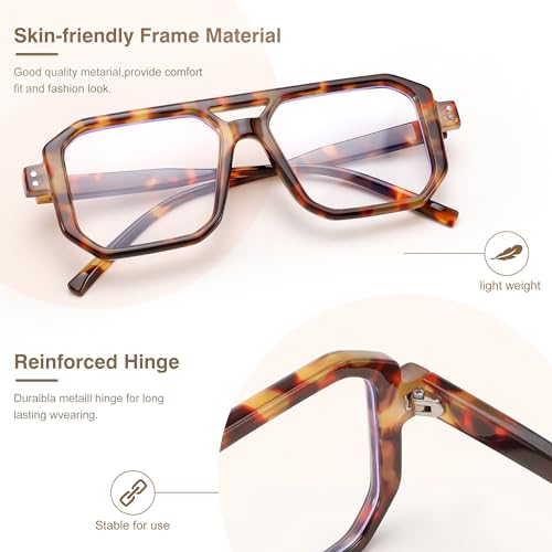 Image of FEISEDY Blue Light Blocking Glasses, Aviator Frame Computer Reading /Gaming /TV /Phones Glasses for Women Men B0165