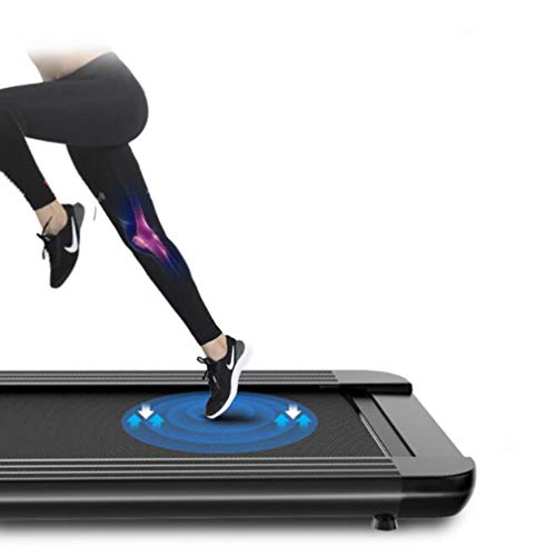 Image of Motorised Flat Running Machine Electric Treadmill Noise Reduction Portable Walking Equipment with Pulley for Home Gym