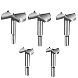 Sadzero Forstner/Wood Drill Bits ,5 Pcs Tungsten Steel Hole Saw Auger Opener Drilling Wood with Round Shank with Separate Package for Each Drill ,1-2/5