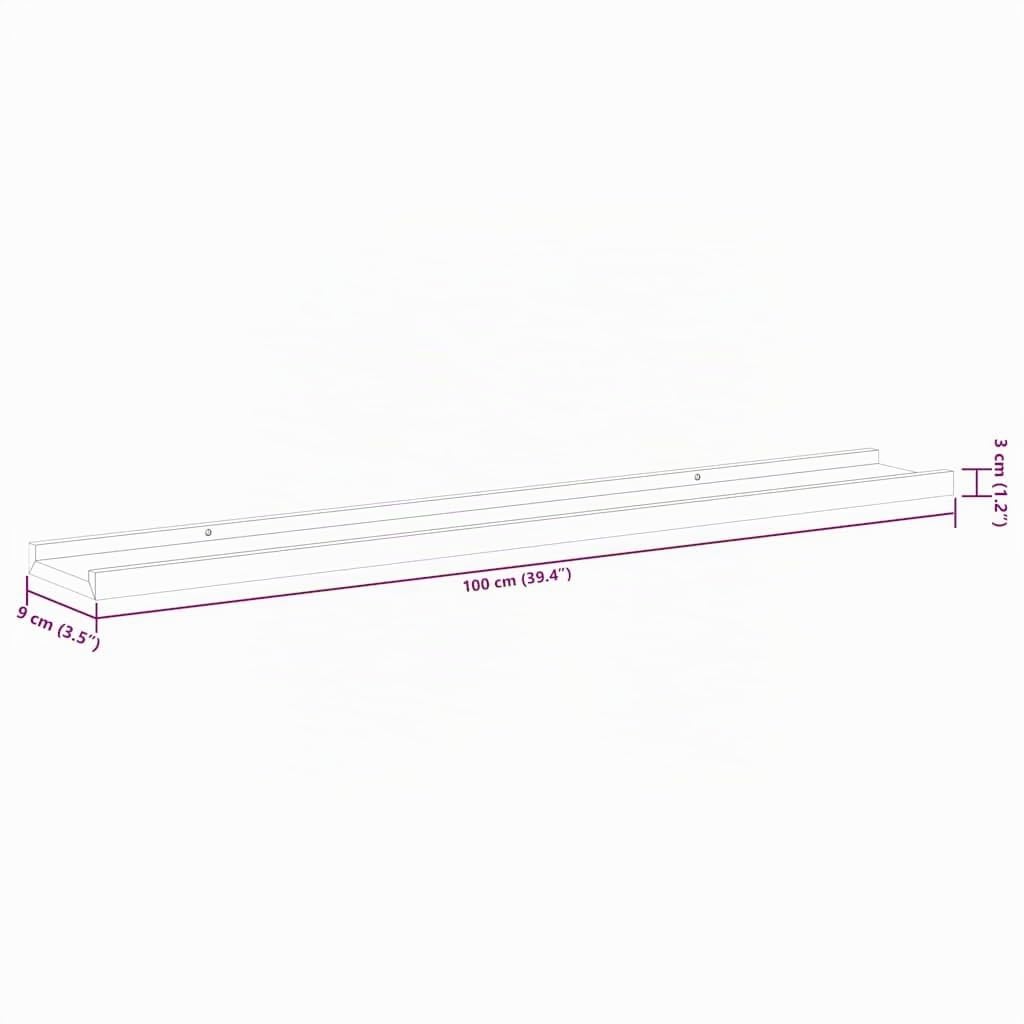 vidaXL 2X Etagères Murales Etagères Suspendues Etagères Flottantes Salon Salle de Séjour Chambre à Coucher Maison Intérieur Chêne Sonoma 100x9x3 cm