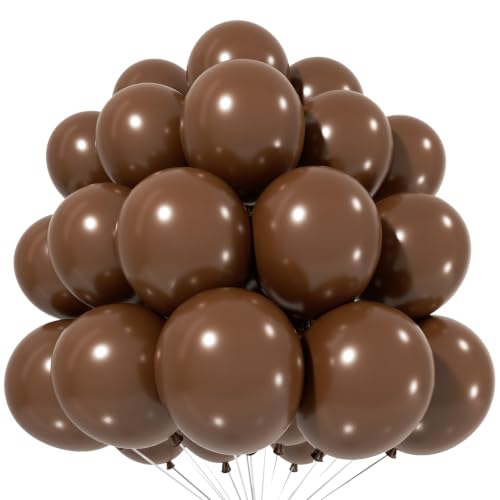 Image of Jobkoo Brown Balloons - 30 Pcs 12 Inch Coffee Chocolate Brown Latex Balloons for Birthday, Wedding, Baby Shower & Party Decorations