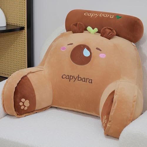 Coussin de lecture capybara en peluche douce, dossier ergonomique et confortable