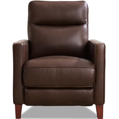 Hydeline Ashby Top Grain Leather Power Zero Gravity Recliner with Power Headrest, Chestnut Brown, Memory Foam, Pocket Coils and Control Panel