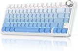 【Tri-Mode sans fil et batterie 8000 mAh】Clavier mécanique sans fil K75 Connectez-vous via BT 5.0, 2,4 GHz ou USB-C à jusqu'à 5 appareils, idéal pour PC, mobile et console. Dispose d'une grande batterie de 8000 mAh pour une utilisation sans fil prolongée avec une commutation facile via un bouton latéral ou des raccourcis. Disposition QWERTY.