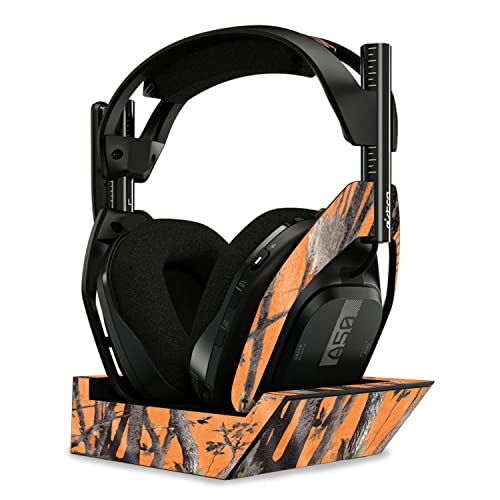 Image of MightySkins Glossy Glitter Skin Compatible with Astro A50 Wireless Headphones + Base Station (Gen 4) - Orange Camo | Protective, Durable High-Gloss Glitter Finish | Easy to Apply | Made in The USA