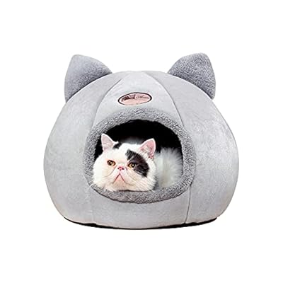 Andiker Cat Cave Bed, Warm and Comfortable Cat Bed 36*36*36cm Foldable Cat Tent with Non-slip Bottom Semi-enclosed Cat Cave Nest Cozy Sleeping Bed for Cats