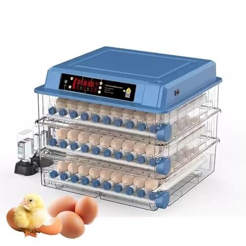 Brutkasten Mit Automatischer Eierwende Und Feuchtigkeitserkennung,Doppelstromversorgung,Eingebauter Durchleuchtung Und Automatischer Wasserzugabe For Hühner,Enten,Gänse,Vögel,Tauben(120 eggs)