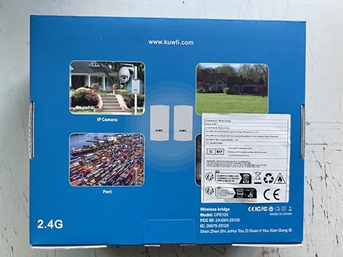 KuWFi Outdoor Wireless Bridge, 300Mbps WiFi Bridge,Indoor&Outdoor Point to Point Wireless Bridge Support 1KM Long Distance for Starlink Router, CCTV&Surveillance Camera, Ideal for Garden,Farm - Image 11