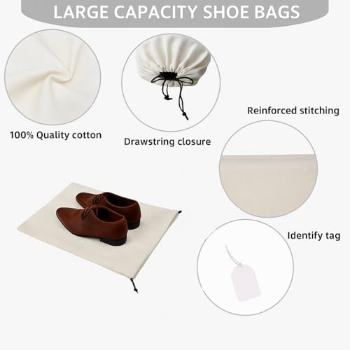 GONGKANGYUAN Dust Bags for Handbags Cotton Storage with Drawstring Closure, 2 Pack Dust Cover Storage Pouch for Packaging Handbags Purses Pocketbooks Shoes Boots3