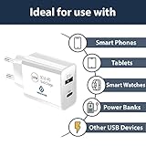 Pipestation 20W European USB Charger Plug with USB-C Fast Charger | European Portable Universal Travel Adapter for Spain, Italy, Greece, France, Europe | EU Plug to 2-Pin Euro Adaptor - Image 2