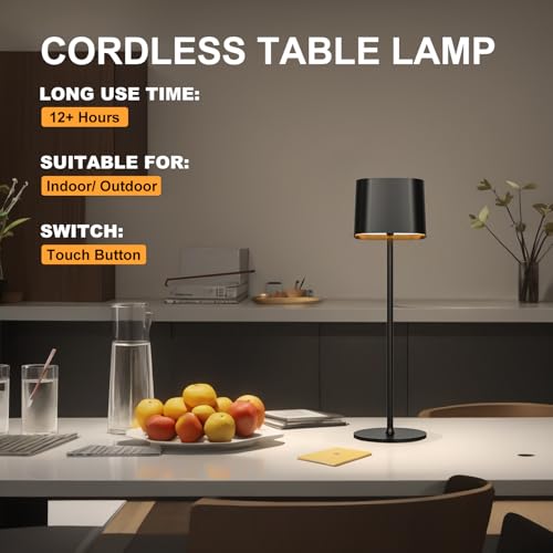 LED Tischlampe Akku Dimmbar Tragbar USB-C Aufladbar 5600mAh Batterie Innen/Außen Tischlampe