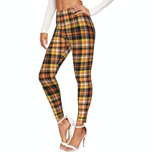 Leggings elásticos gruesos naranjas y pantalones opacos para entrenamiento