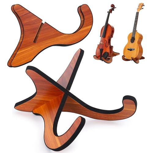 Violin Ukulele Stand, Portable Wooden Stand for Mandolins, Banjo (1 Pack)