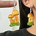 Mushroom Dangle Earrings for Women Creative 3D Simulation Mushroom Earrings Unique Cute Plant Earrings Funny Food Vegetable Weird Earring Fashion Fun Mushroom Jewelry Gift (Yellow)